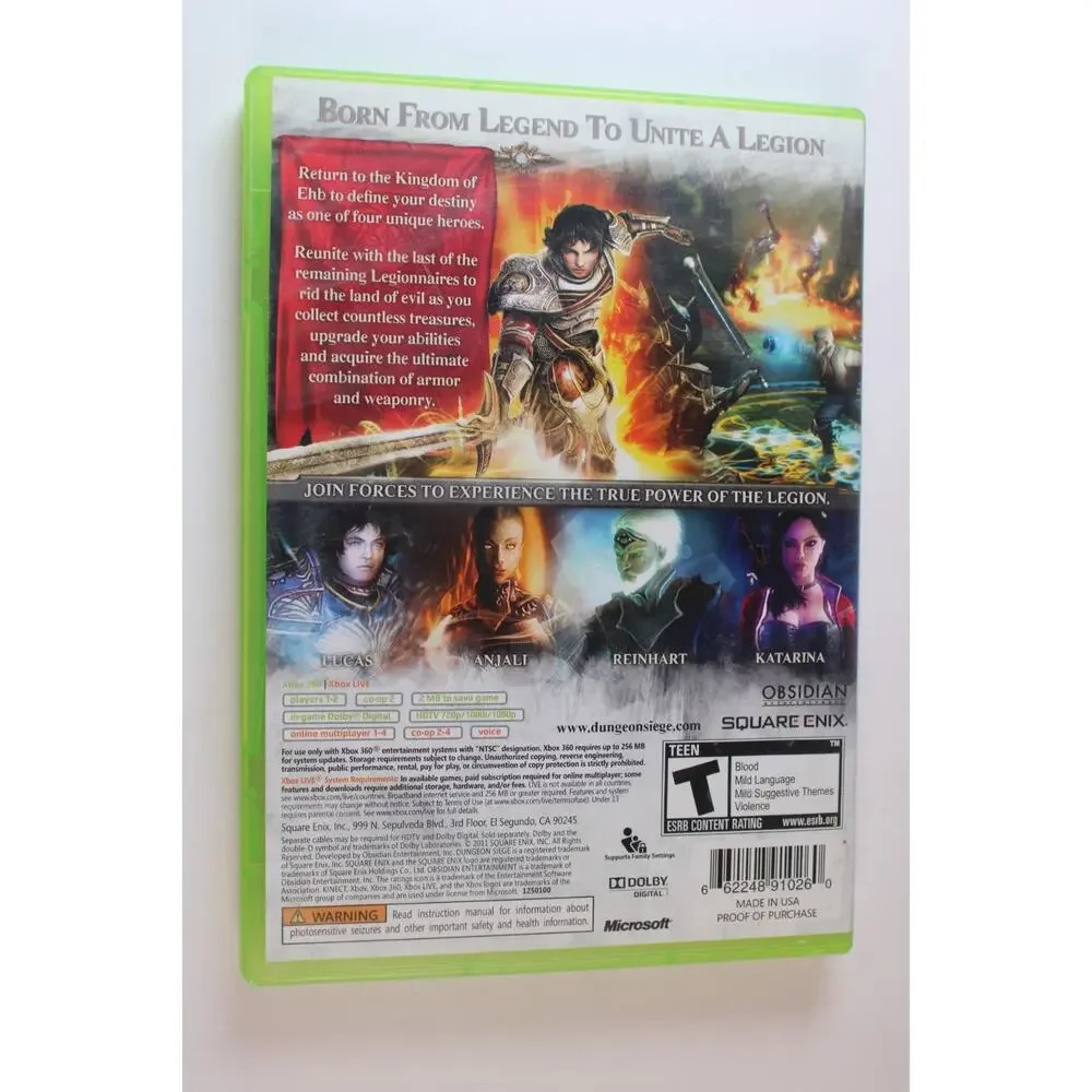 Dungeon Siege 3 III (Microsoft Xbox 360, 2011) Authentic, tested/work